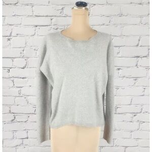 Saks Fifth Avenue Light Gray Crew Neck Sweater